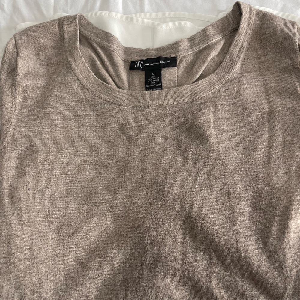 INC International Concepts Brown Top Medium